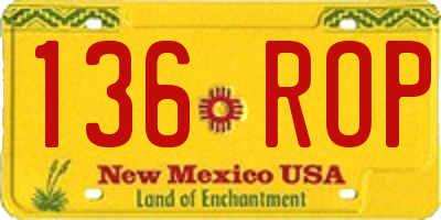 NM license plate 136ROP