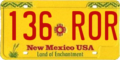 NM license plate 136ROR