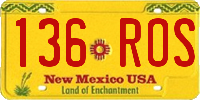 NM license plate 136ROS
