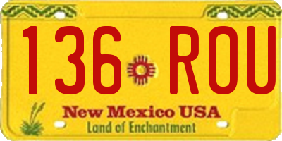 NM license plate 136ROU