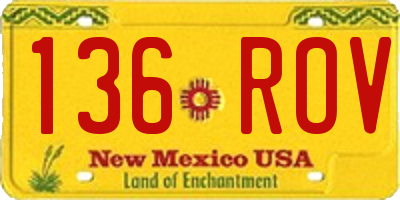 NM license plate 136ROV