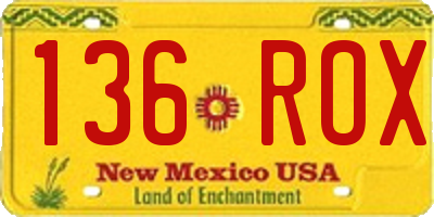 NM license plate 136ROX
