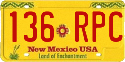 NM license plate 136RPC