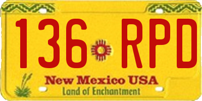 NM license plate 136RPD