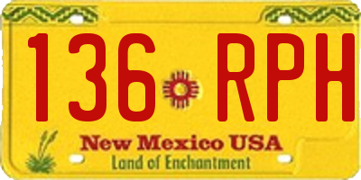 NM license plate 136RPH