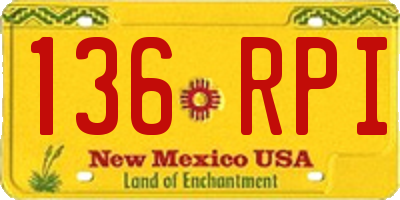NM license plate 136RPI