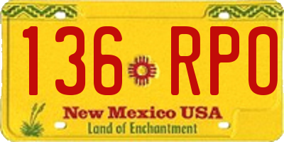 NM license plate 136RPO