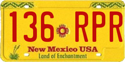 NM license plate 136RPR