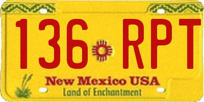 NM license plate 136RPT