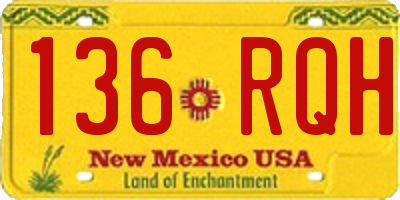 NM license plate 136RQH