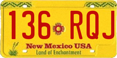 NM license plate 136RQJ