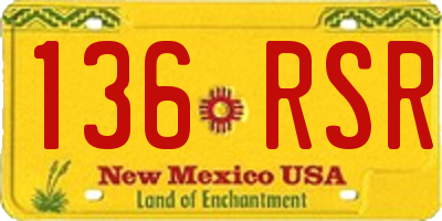 NM license plate 136RSR
