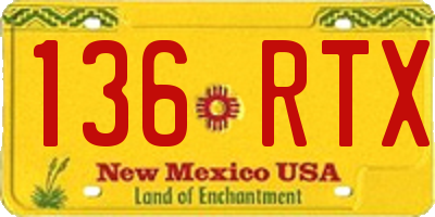 NM license plate 136RTX