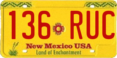 NM license plate 136RUC