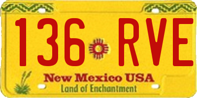 NM license plate 136RVE