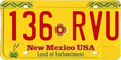 NM license plate 136RVU