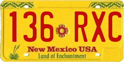 NM license plate 136RXC