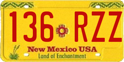 NM license plate 136RZZ
