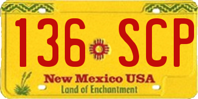 NM license plate 136SCP