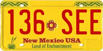 NM license plate 136SEE