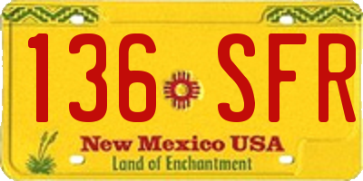 NM license plate 136SFR