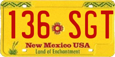 NM license plate 136SGT