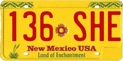 NM license plate 136SHE
