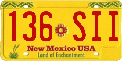 NM license plate 136SII