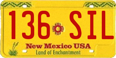 NM license plate 136SIL