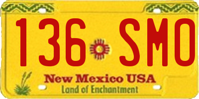 NM license plate 136SMO