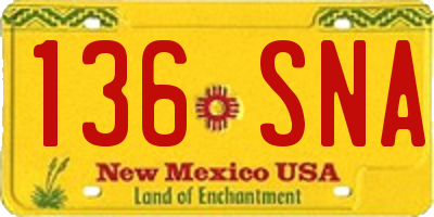 NM license plate 136SNA