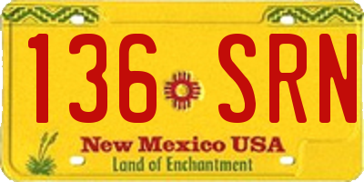 NM license plate 136SRN