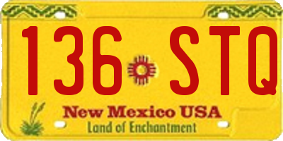 NM license plate 136STQ