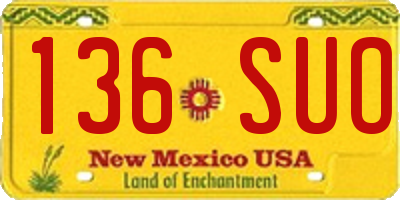 NM license plate 136SUO