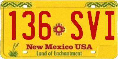NM license plate 136SVI