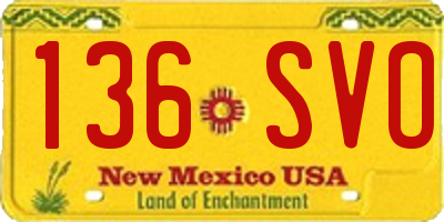 NM license plate 136SVO