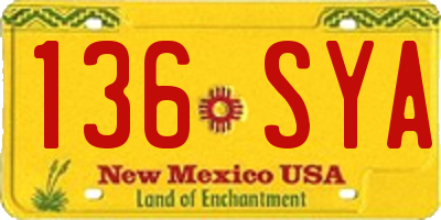 NM license plate 136SYA