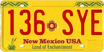 NM license plate 136SYE
