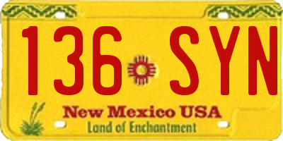 NM license plate 136SYN