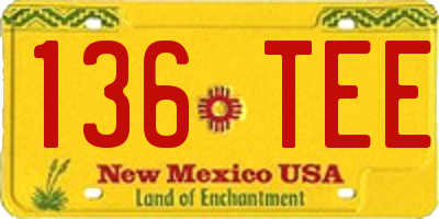 NM license plate 136TEE