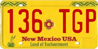 NM license plate 136TGP