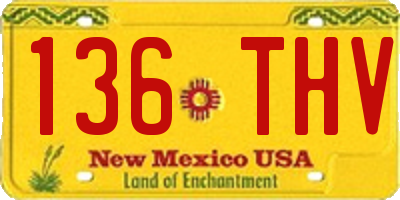 NM license plate 136THV
