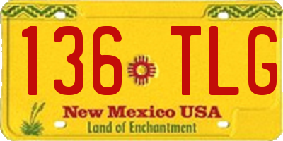 NM license plate 136TLG