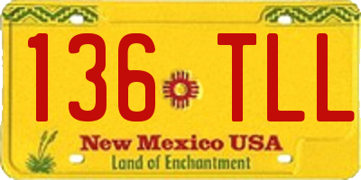 NM license plate 136TLL