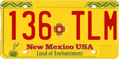 NM license plate 136TLM