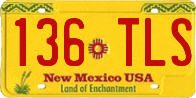 NM license plate 136TLS
