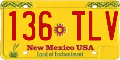 NM license plate 136TLV