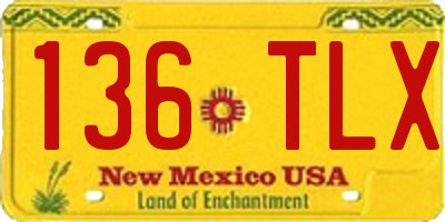NM license plate 136TLX