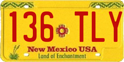 NM license plate 136TLY
