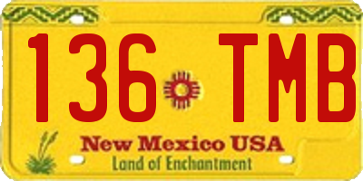 NM license plate 136TMB